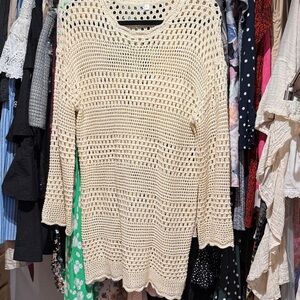 Cupshe ivory Crochet Knit coverup bikini swimsuit